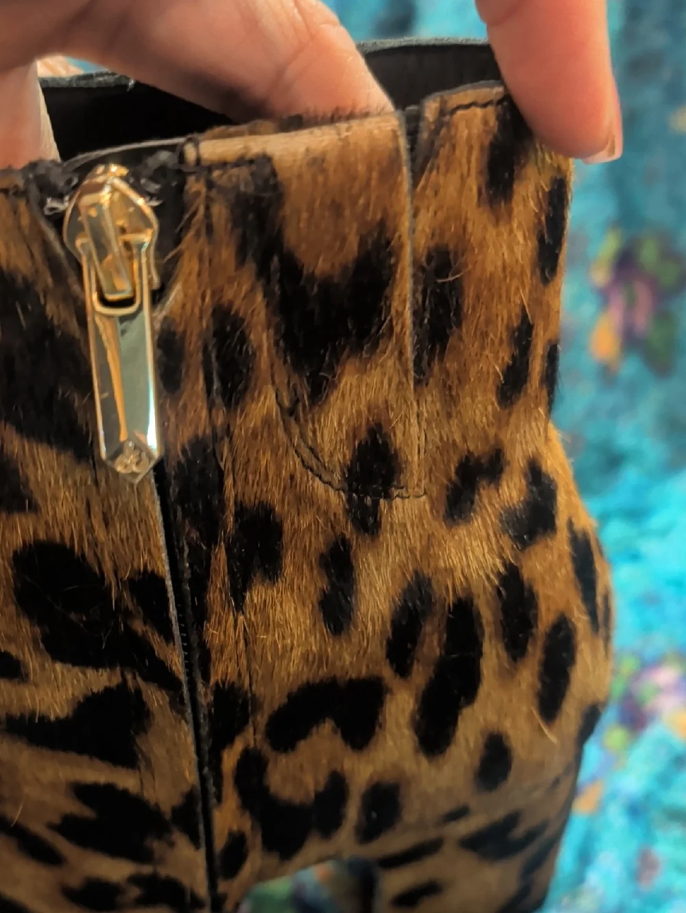6.5 Sam Edelman Leopard Print Ankle Boots in Brown and Black. Block Heel. - Picture 7 of 11
